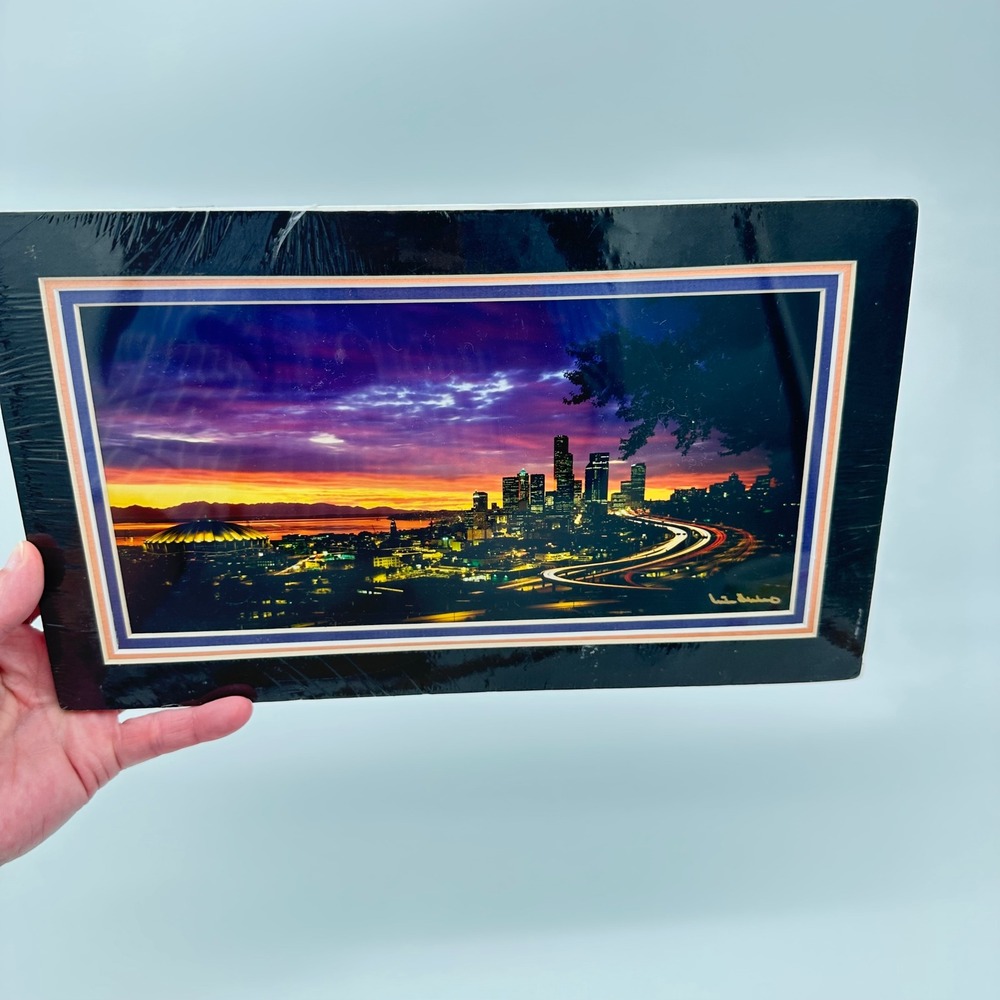 Michael Searle Panoramic Art Prints 12x7 Seattle Los Angeles Vintage Skyline Set - Picture 12 of 13
